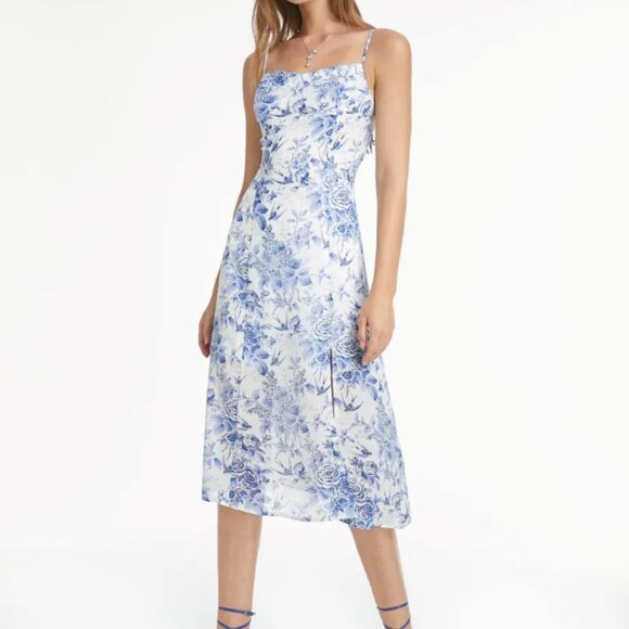 Commense Sweetheart Cloud Floral Slit Strap Dress - Fits 10/12 - Picture 3 of 7